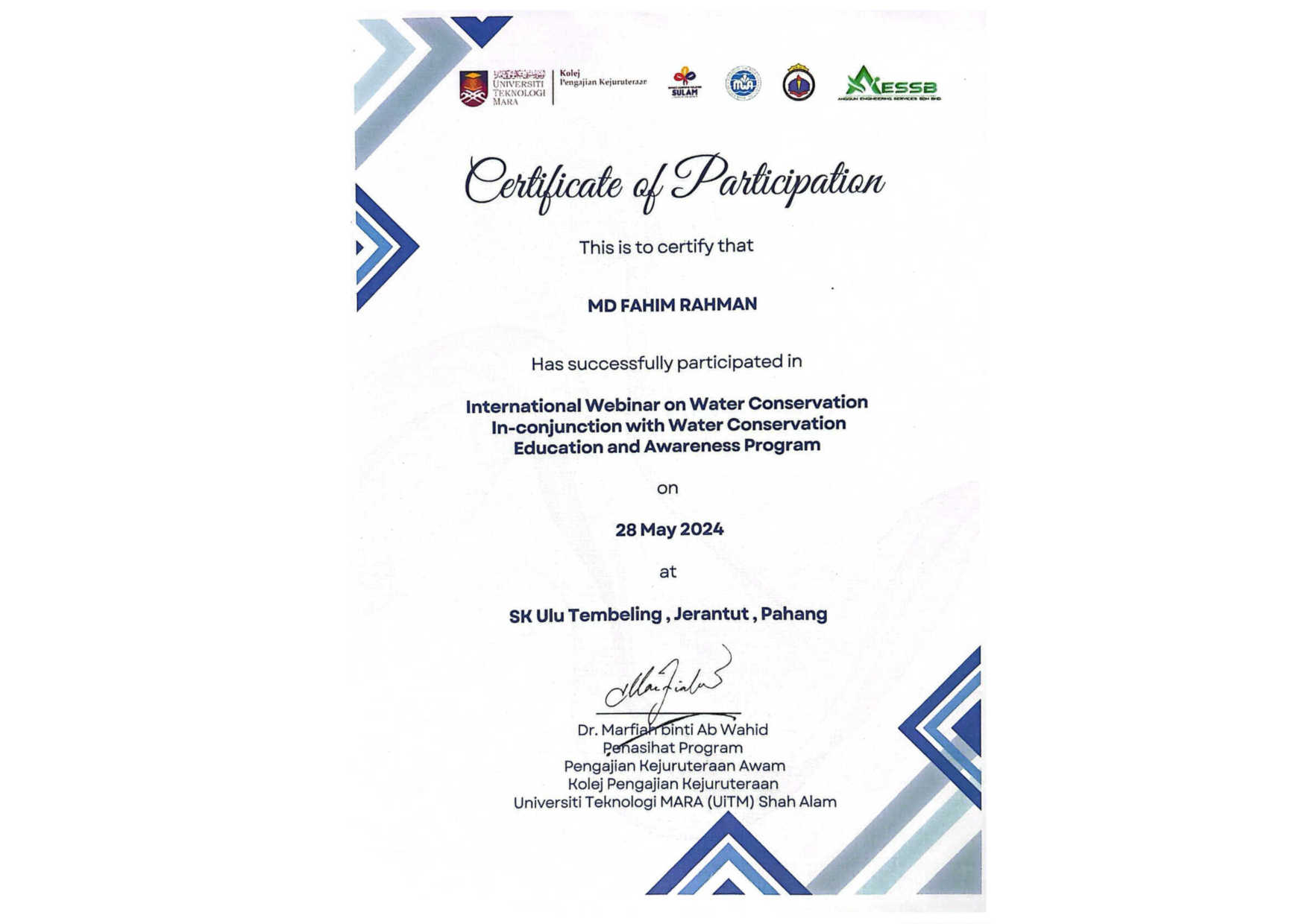 Certificate